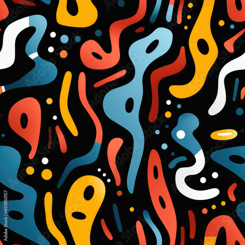 Abstract modern shapes repeat pattern minimal retro