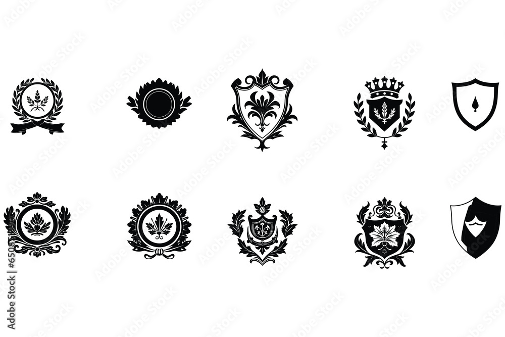 set of heraldic shields, set of shields with crowns, set of shields, coat of arms, BUNDLE set of heraldic shields, set of shields with crowns, set of shields, coat of arms, BUNDLE