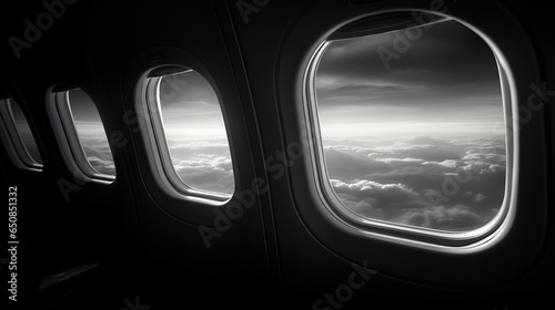 Illustration of the breathtaking view of clouds from an airplane window