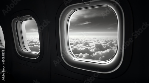 Illustration of the breathtaking view of clouds from an airplane windows