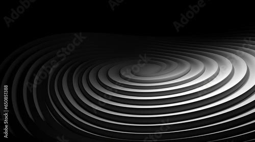 Illustration of a black and white spiral design