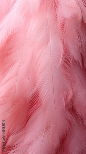 Beautiful pink feathers background in pastel colors
