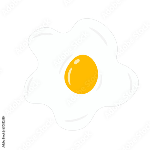 One fried egg icon. Omelet symbol, breakfast sign, omelet silhouette, morning menu vector illustration