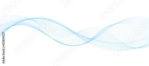 Abstract vector background with smooth color wave. Smoke wavy lines. Vector blue waves background