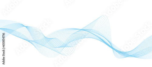Abstract vector background with smooth color wave. Smoke wavy lines. Vector blue waves background
