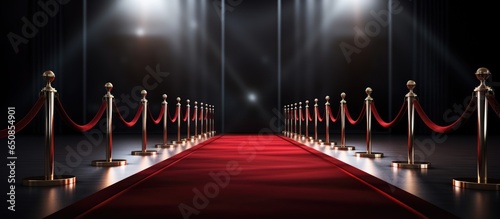 Entrance to opening ceremony with red carpet and barrier