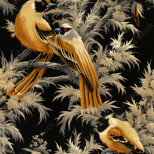 Birds colorful repeat pattern