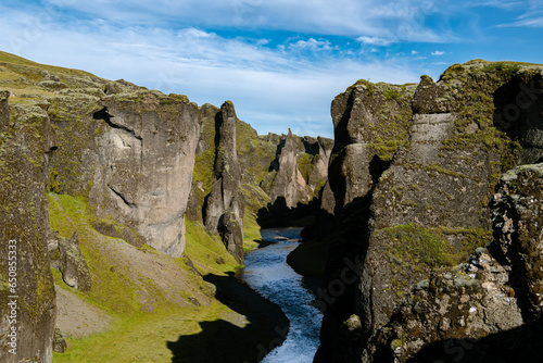 Fjadrargljufur canyon in Southern Region in Iceland