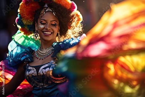 Mexican woman dancing during a traditional national party day. Dia de los muertos concept, mexico