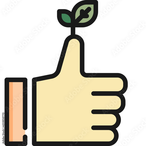 green thumb up color style icons
