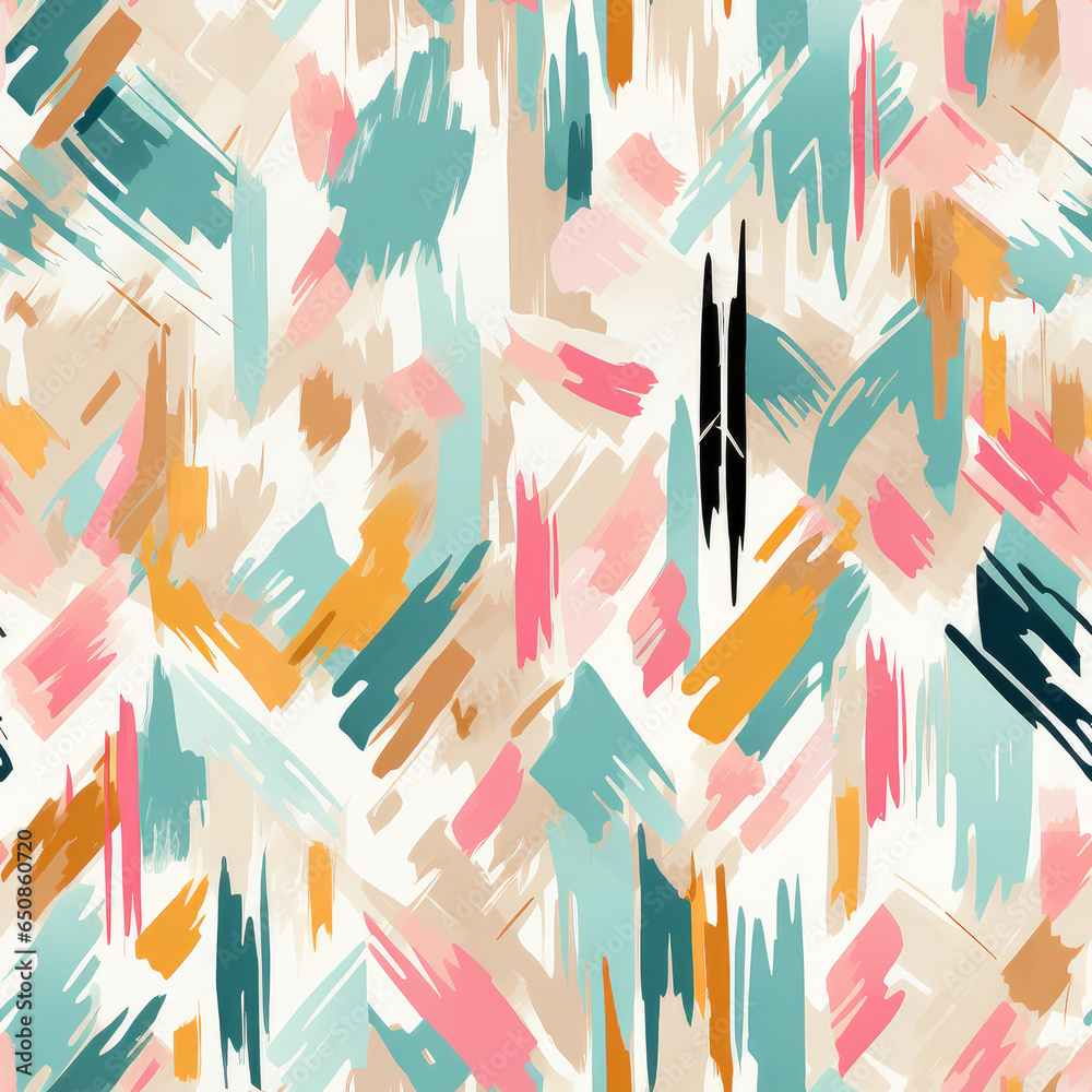 Abstract brush stroke doodles shapes blot repeat pattern Abstract brush stroke doodles shapes blot repeat pattern