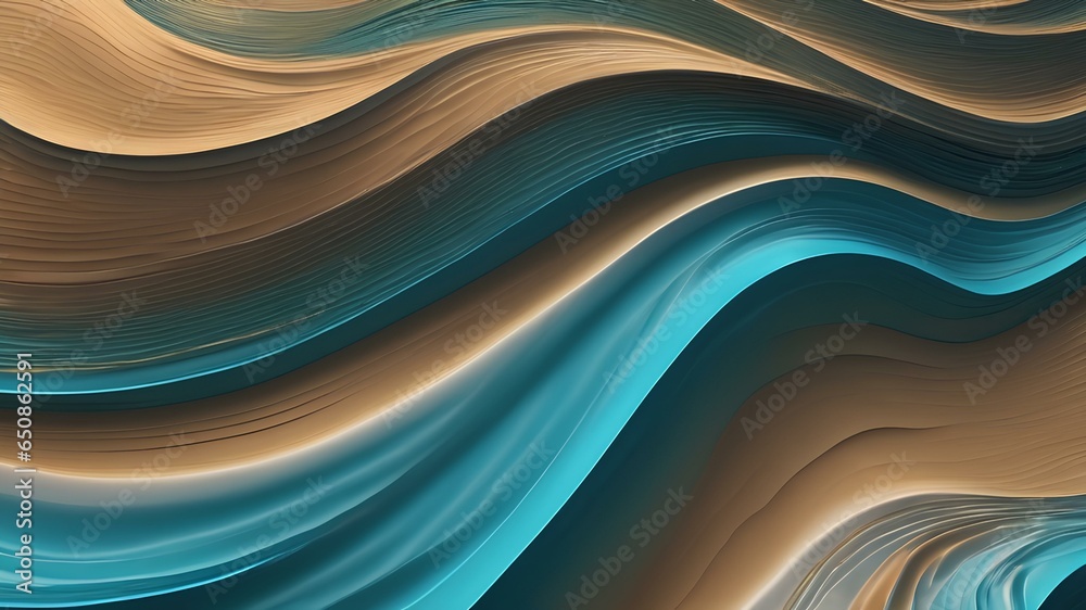 Abstract Illustration made of light blue and brown colors in wavey form. Web banner, fancy background. Generative AI Abstract Illustration made of light blue and brown colors in wavey form. Web banner, fancy background. Generative AI