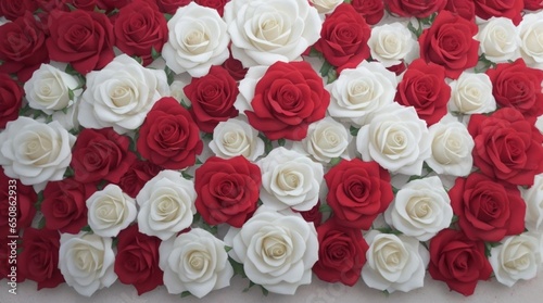 valentine day bouquet of red and white  roses 