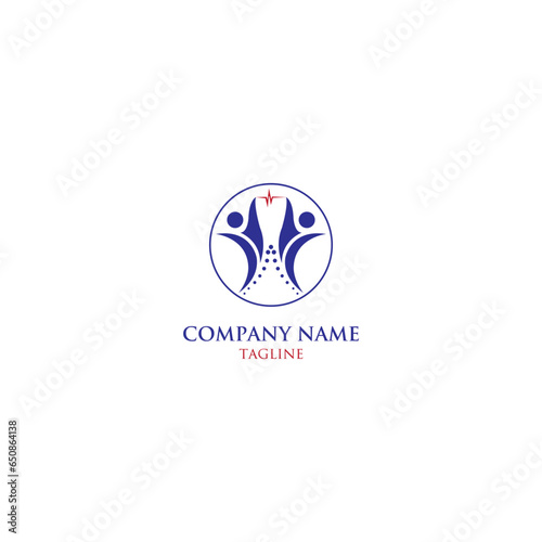 human health care logo, physiotherapy logo, human happy logo