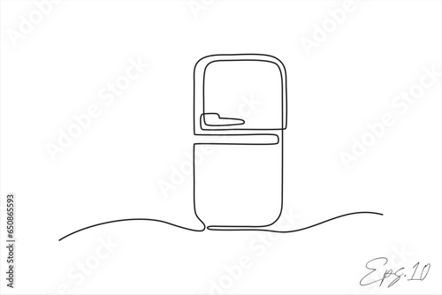 refrigerator continuous line vector illustration