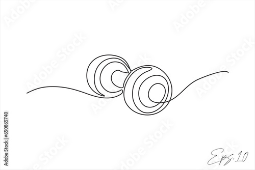 barbell continuous line vector illustration