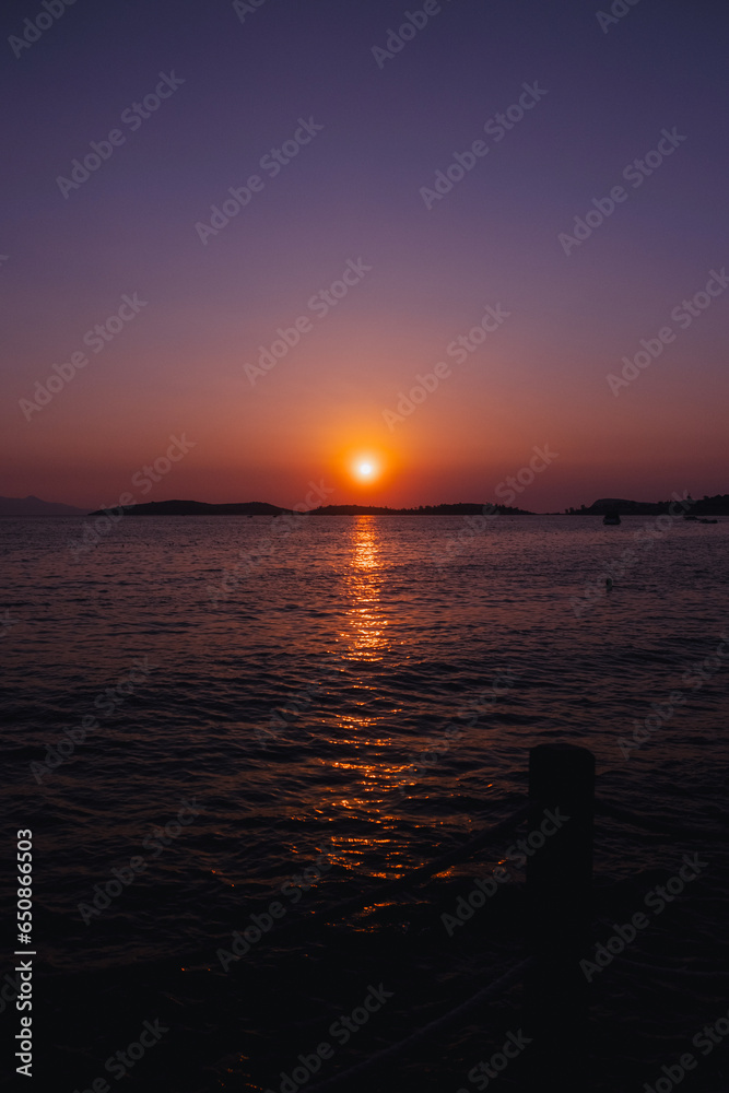 seascape sunset view horizontal calm peaceful