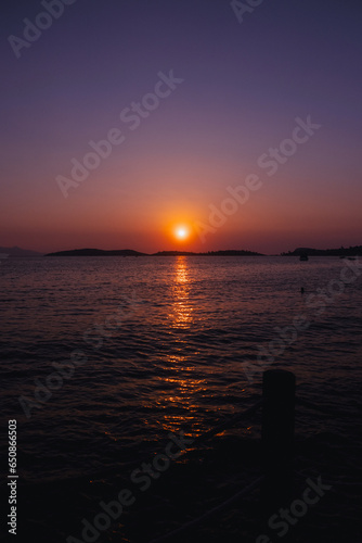 seascape sunset view horizontal calm peaceful
