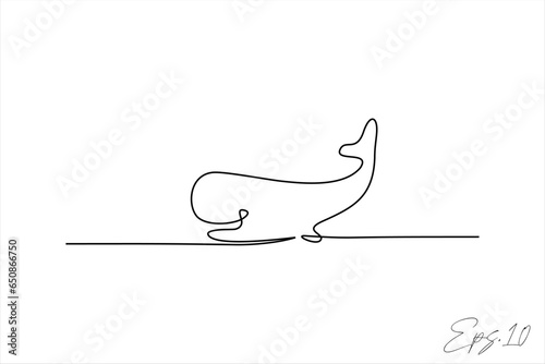 whale continuous line art drawing