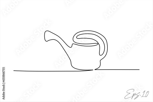 continuous line art drawing of plant sprinkler