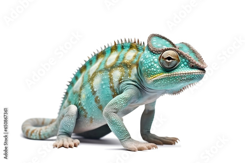 chameleon on a white background © fadi
