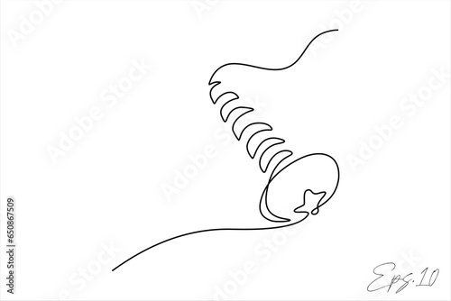 screw continuous line art vector illustration