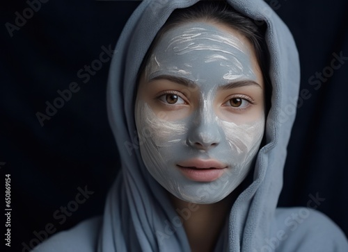 A beautiful asian woman with a face mask
