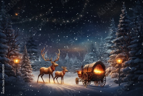 New Year magic forest
