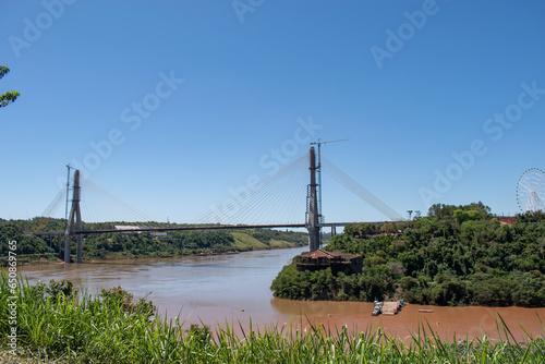 RIVER BRIDGE IN TRIPLE BORDER BRASIL PARAGUAY ARGENTINA © Carolina