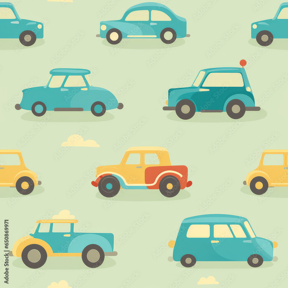 Cars repeat pattern cartoon collection