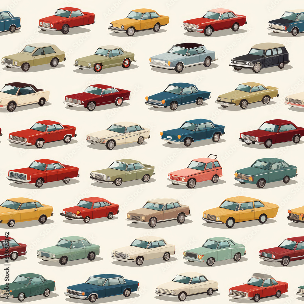 Cars repeat pattern cartoon collection
