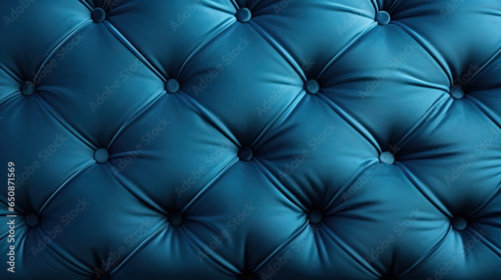 Fototapeta premium Blue luxury capitone sofa texture