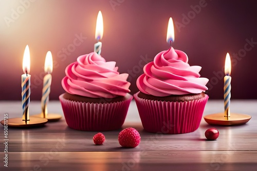 birthday cupcake with candle