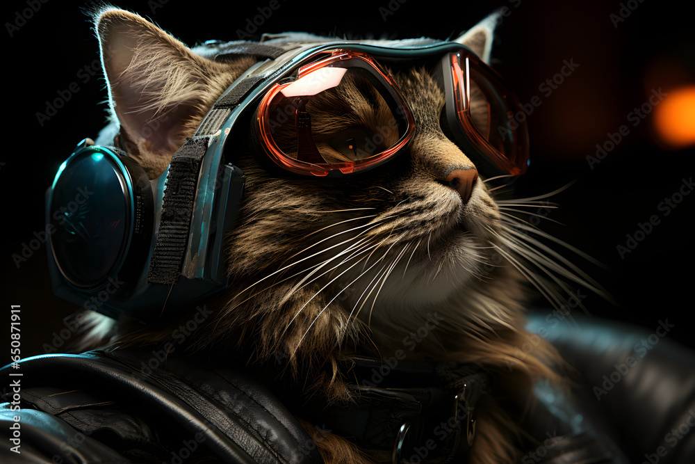 Futuristic Epic Cyberpunk cat Neon glow avatar Futuristic Epic Cyberpunk cat Neon glow avatar