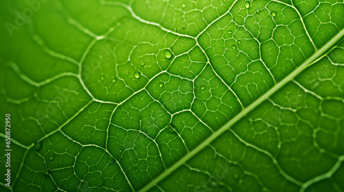 Macro photography of a leaf's veins, lush green, minute cellular details, 8k resolution, backlit, dramatic light