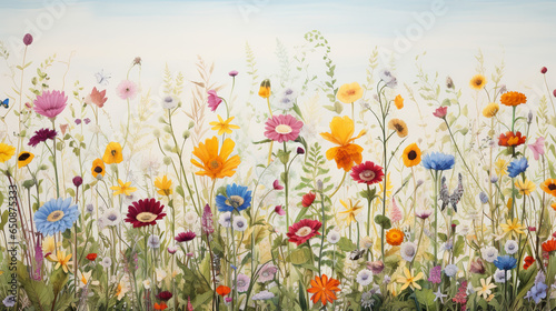 Flower-filled meadow during spring