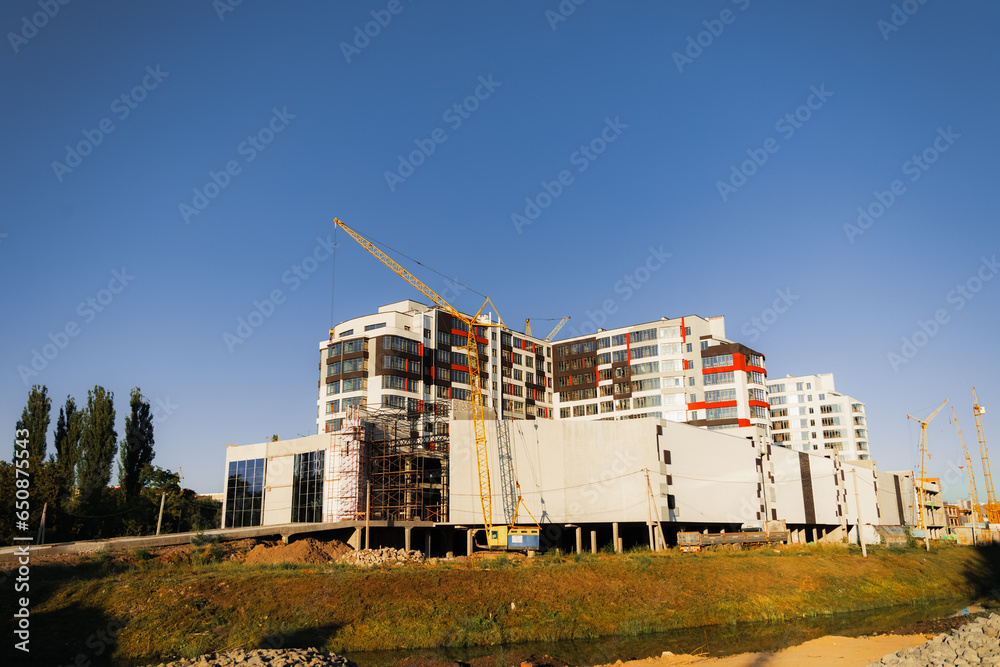 building construction scene urban outskirts exterior estate property concept building construction scene urban outskirts exterior estate property concept