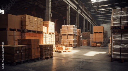 A warehouse full of boxes and pallets. © Justin Eaton