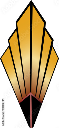 Art Deco gold and black glass wall sconce illustration