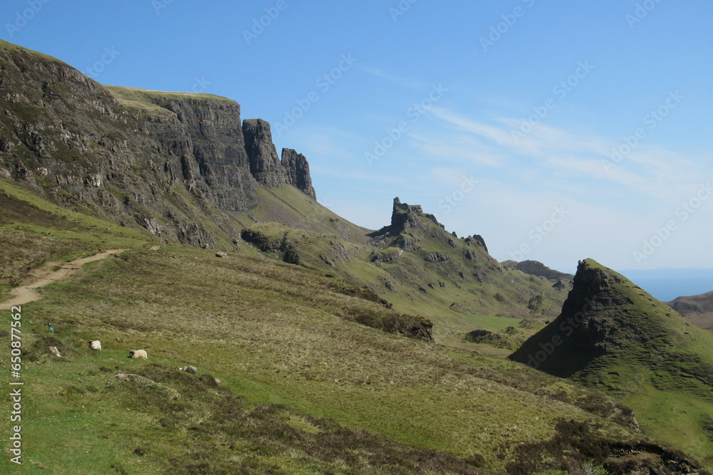 Isle of Skye island against a blue sky in Scotland
