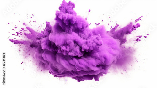 bright purple lilac holi paint color powder festival explosion burst .generative ai