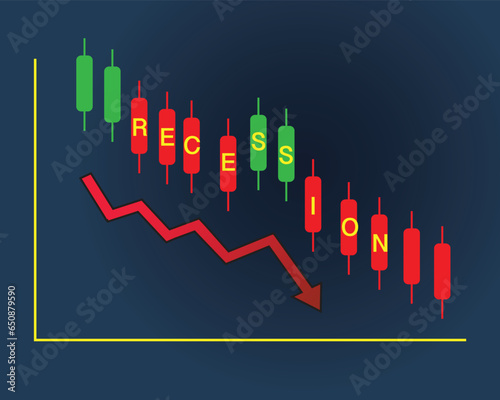 Graphs and slumping stock markets show the global economic crisis in 2023