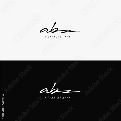 premium AB letter signature logo in handwriting art style monogram vector illustration template