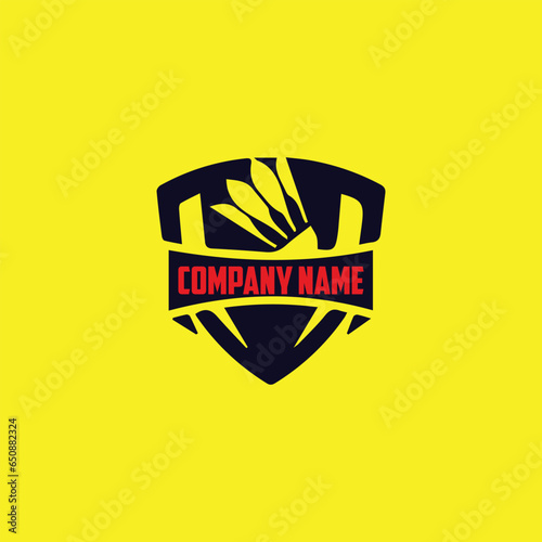 badminton sports logo design vector