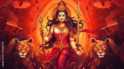Hindu festival of light, joy, love and victory. The figure of a warrior, demigod or god. Ai generative