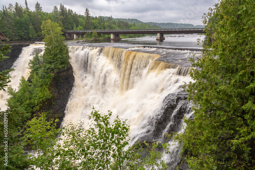 The Rushing Water of Kakabeka Falls on the Kaministiquia River Near Thunder Bay, Ontario, Canada photo