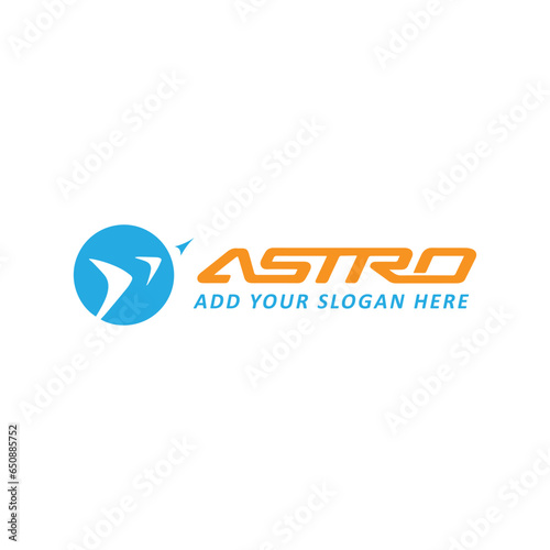astro space technology logo design vector