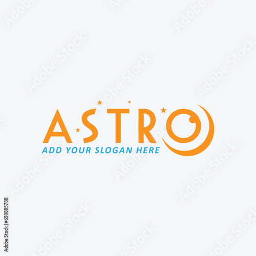 astro space technology logo design vector