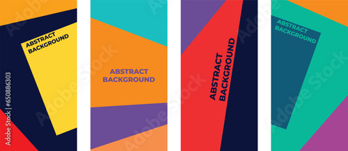 Set of abstract color posters, vector post-track, banner, flyer template. Design elements.