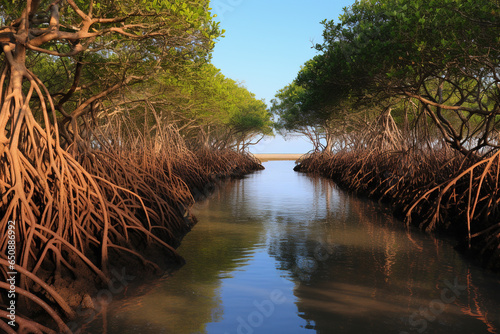 mangrove trees river photo